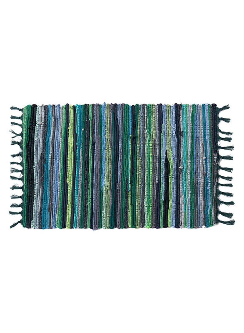 50*80cm Green Warm Luxury Modern Printed Rectangular Non-Slip Carpet, Cotton And Linen Splicing Living Room Carpet BB Hotel Home Decoration Bedroom Bedside Kitchen Long Absorbent Floor Mat - Image 1